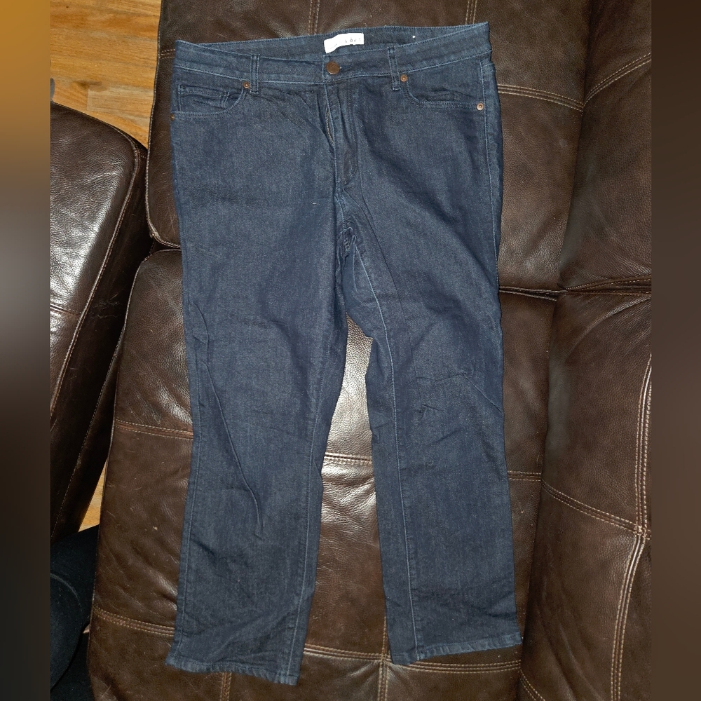Loft Curvy Kick Cropped Dark Wash Jeans